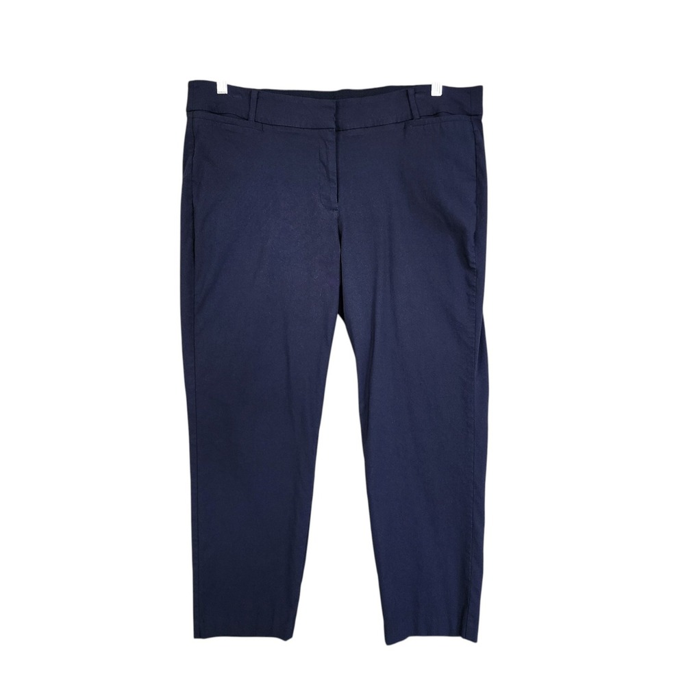Lane Bryant Womens The Allie Ankle Pants Plus Size 20R Navy Blue Straight Leg‎